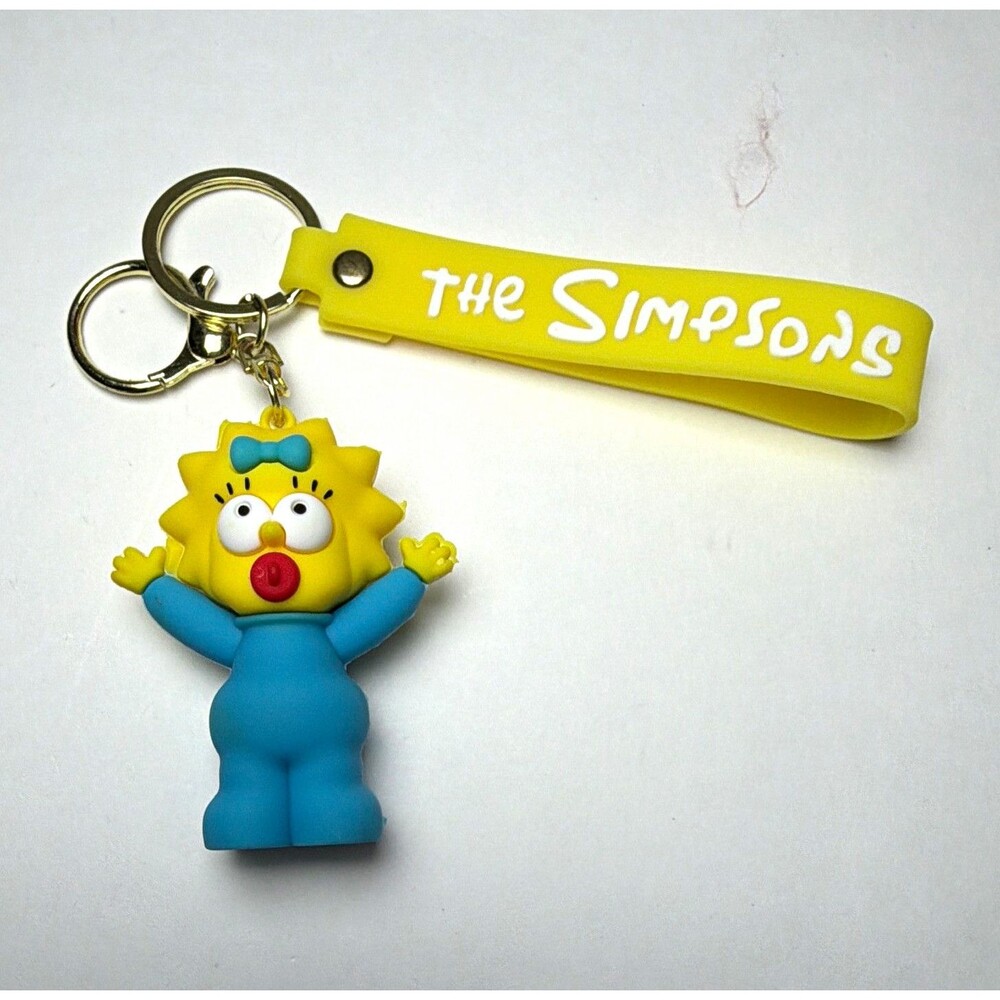 The Simpsons Maggie Simpson Keychain Detachable Keyring Yellow Strap